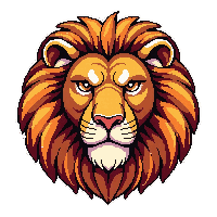 lion emblem  team primary colors