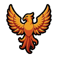 phoenix rising  flat printed