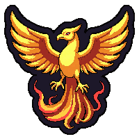 phoenix rising  glowing neon