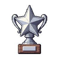 crystal star award  polished silver