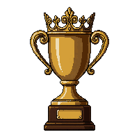 Platinum Crown Trophy Ornate Detailed — free pixel art sprite from the Soccer Trophies collection, transparent PNG
