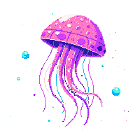 Alien Jellyfish Floating Electric Space — free pixel art sprite from the Space collection, transparent PNG