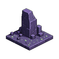 Asteroid Base Built Into Rock — free pixel art sprite from the Space collection, transparent PNG