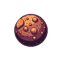 Asteroid Enemy Tumbling Rocky Brown — free pixel art sprite from the Space collection, transparent PNG