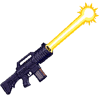 Beam Weapon Continuous Yellow Stream — free pixel art sprite from the Space collection, transparent PNG