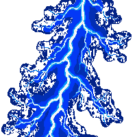 Chain Lightning Electric Blue Branching — free pixel art sprite from the Space collection, transparent PNG