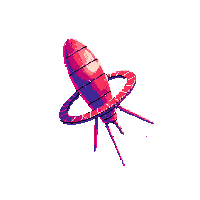 Corrupted Satellite Dark Glowing Red — free pixel art sprite from the Space collection, transparent PNG