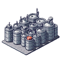 fuel depot tanks cylindrical storage