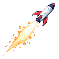 Missile Rocket Trail Smoke Fire — free pixel art sprite from the Space collection, transparent PNG