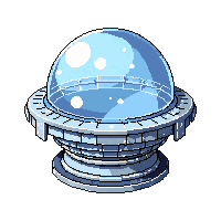 Research Lab Orbital Dome Glass — free pixel art sprite from the Space collection, transparent PNG