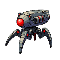 robot enemy drone sphere laser red
