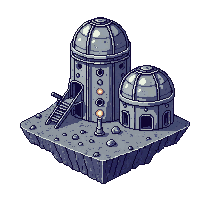 Space Colony Dome Habitat Moon — free pixel art sprite from the Space collection, transparent PNG