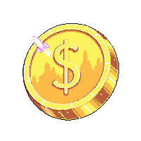 space credits coin floating golden