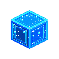 Space Data Chip Technology Blue Square — free pixel art sprite from the Space collection, transparent PNG