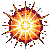 space explosion orange fireball debris ring