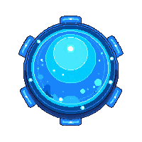 Space Powerup Shield Orb Blue Glow — free pixel art sprite from the Space collection, transparent PNG