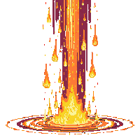 Fire Rain — free pixel art sprite from the Spell Effects collection, transparent PNG