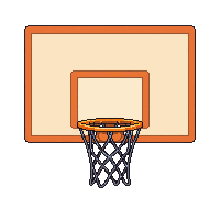 basketball hoop backboard net rim orange