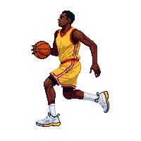 basketball player dribbling jersey sneakers