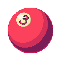 billiard ball solid red number pool cue