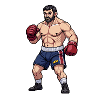 boxer fighter gloves shorts stance ring