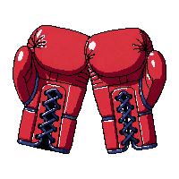 boxing gloves red padded laced punching pair