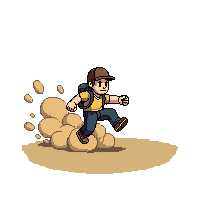 dust cloud running sliding ground dirt kick