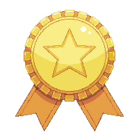 medal gold ribbon circle star achievement
