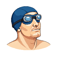 swimmer diving cap goggles streamlined