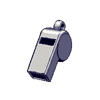 whistle silver metal referee tool loud