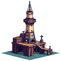 Steampunk Airship Dock Tower Mooring Tall — free pixel art sprite from Steampunk