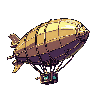Steampunk Airship Large Balloon Brass Gondola — free pixel art sprite from Steampunk