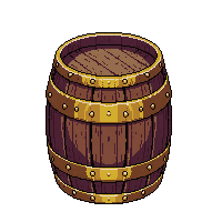 Steampunk Barrel Brass Banded Storage Liquid — free pixel art sprite from Steampunk