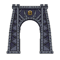 Steampunk Bridge Iron Riveted Arch Structure — free pixel art sprite from the Steampunk collection, transparent PNG