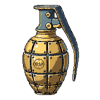 steampunk clockwork grenade ticking brass explosive