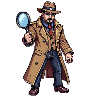 steampunk detective trench coat magnifying glass