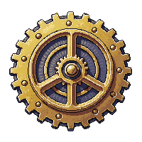 Steampunk Gear Large Brass Cog Spinning — free pixel art sprite from the Steampunk collection, transparent PNG