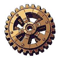 Steampunk Gear Small Copper Interlocking Teeth — free pixel art sprite from the Steampunk collection, transparent PNG