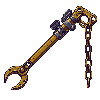 steampunk grappling hook brass chain launcher