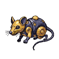 steampunk mechanical rat brass scurrying tiny