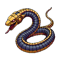 steampunk mechanical snake coiled brass striking
