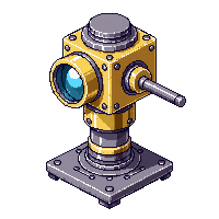 Steampunk Sentry Turret Brass Auto Rotating Gun — free pixel art sprite from the Steampunk collection, transparent PNG