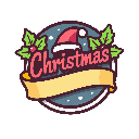 stickersearch 20582 badge christmas word large