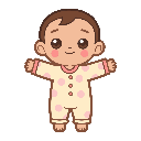 stickersearch 21160 baby doll pajamas large