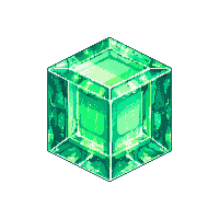 crystal tile green emerald glowing bright