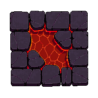 volcanic tile dark basalt cracked heat glow