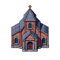 Brick Church — free pixel art sprite from Topdown Buildings Props