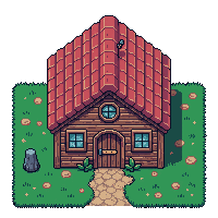 Brick Herbalist Hut — free pixel art sprite from Topdown Buildings Props
