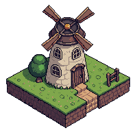 Fantasy Windmill — free pixel art sprite from Topdown Buildings Props