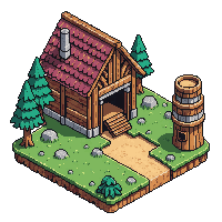 Fantasy Sawmill — free pixel art sprite from Topdown Buildings Props